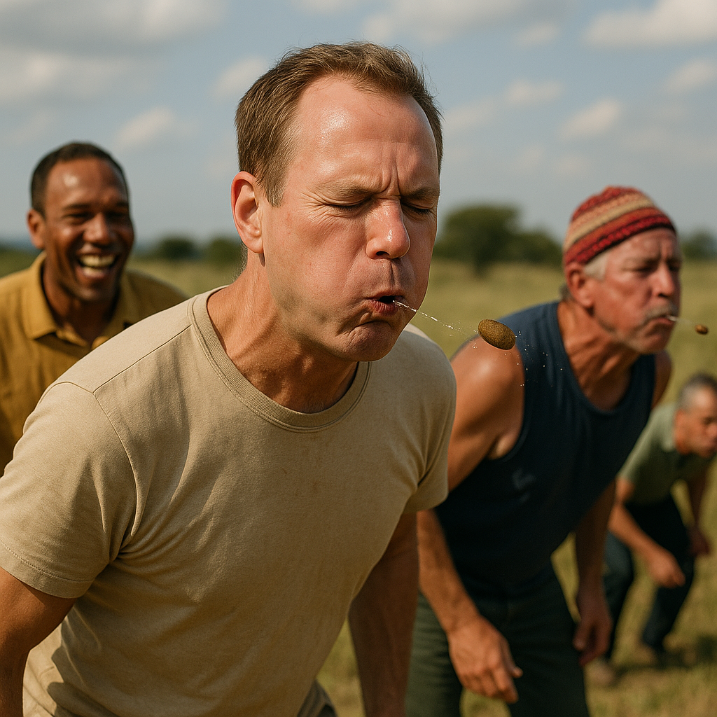 “Bokdrol Spoeg” — আফ্রিকায় মুখভর্তি ছাগলের পুপ নিয়ে থুতু প্রতিযোগিতা! বিশ্বের সবচেয়ে “অকওয়ার্ড” খেলা!