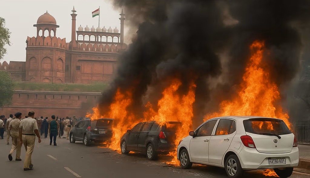 লালকেল্লার সামনে ভয়াবহ বিস্ফোরণ! মুহূর্তে আগুনে ঘিরে গেল একাধিক গাড়ি, আতঙ্কে দিল্লি