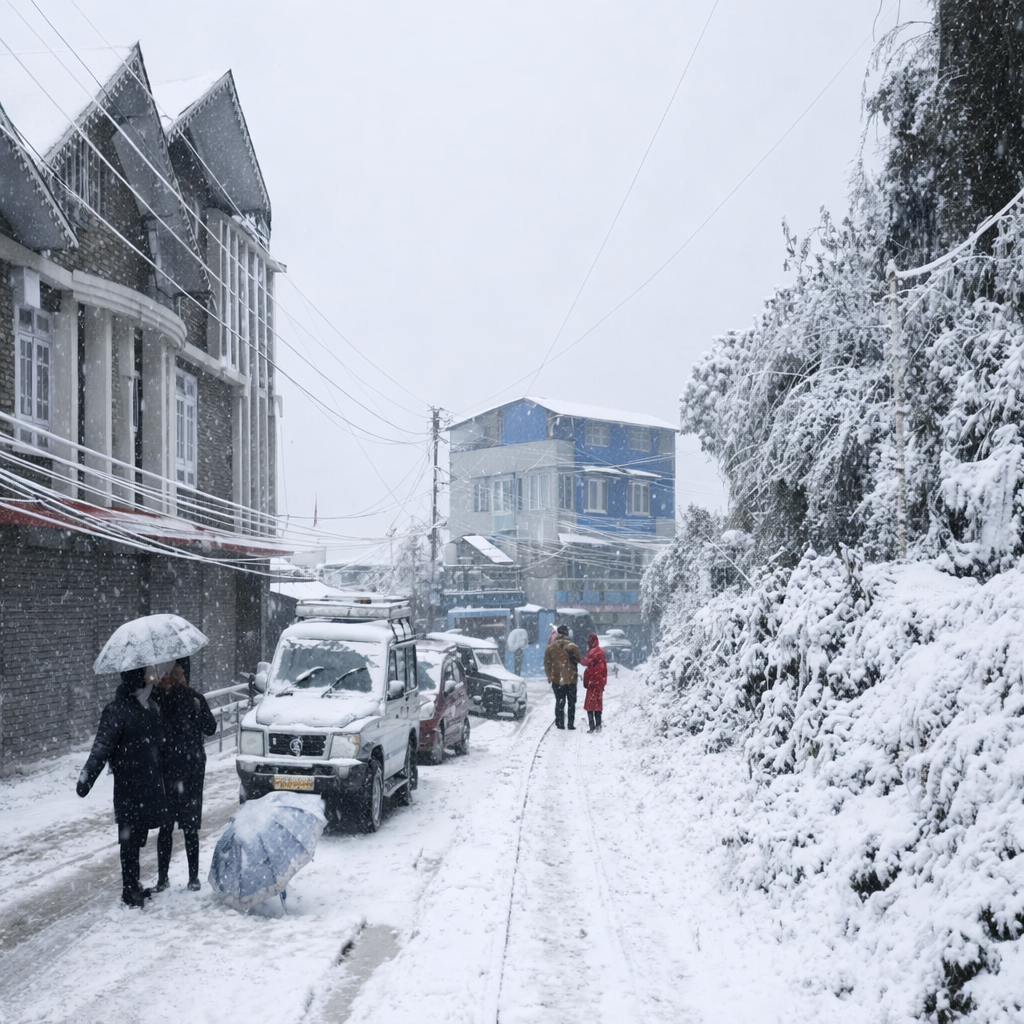 নববর্ষে দার্জিলিং-সান্দাকফুতে তুষারপাতের মনমুগ্ধকর দৃশ্য: বরফে ঢাকা পাহাড়ে পর্যটকদের ভিড় !