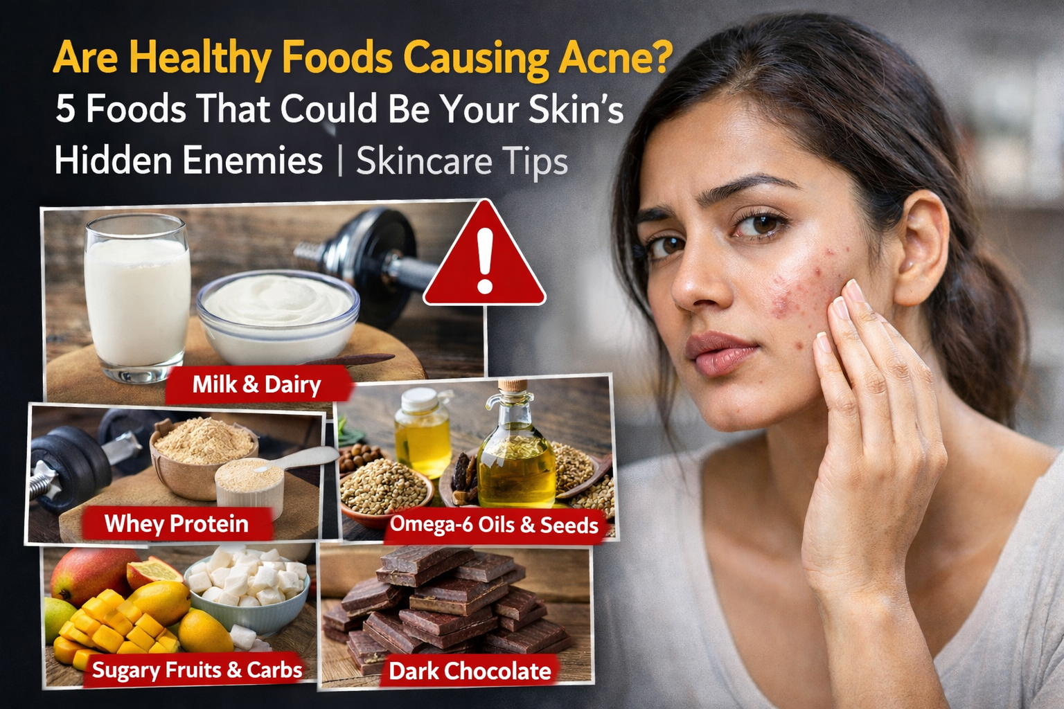 স্বাস্থ্যকর ভেবে খাচ্ছেন, অথচ নীরবে বাড়ছে ব্রণ! মুখের সবচেয়ে বড় শত্রু কোন খাবারগুলি? 