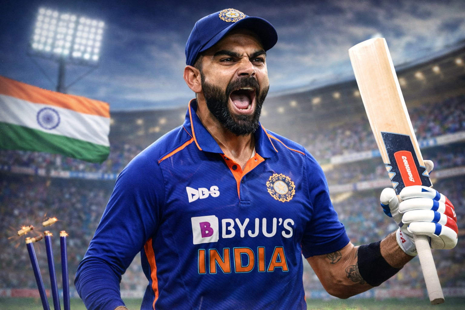 কিং কোহলির রাজত্ব, এক ম্যাচেই ৫ বিধ্বংসী রেকর্ড, মুগ্ধ ক্রিকেট দুনিয়া