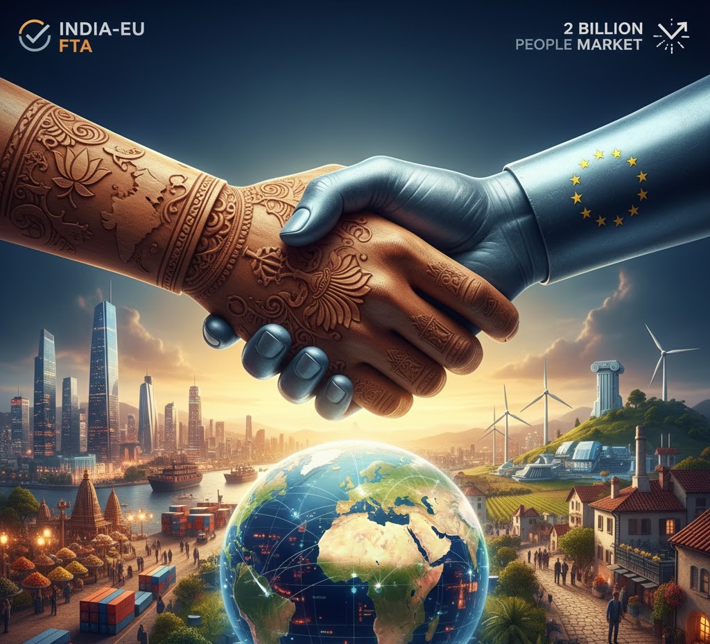 ভারত-ইউরোপীয় ইউনিয়ন মুক্ত বাণিজ্য চুক্তি সম্পন্ন হওয়ার পথে দুই বিলিয়ন মানুষের বাজারে নতুন দিগন্ত