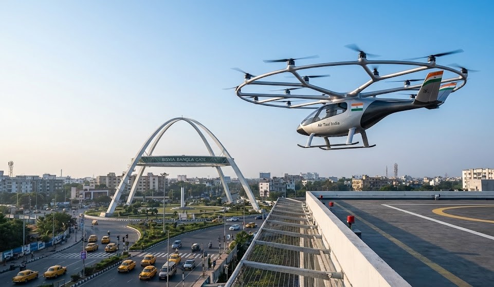 তিলোত্তমার আকাশে নতুন ডানা: কলকাতায় চালু হলো দেশের প্রথম ‘উড়ন্ত ট্যাক্সি’ পরিষেবা