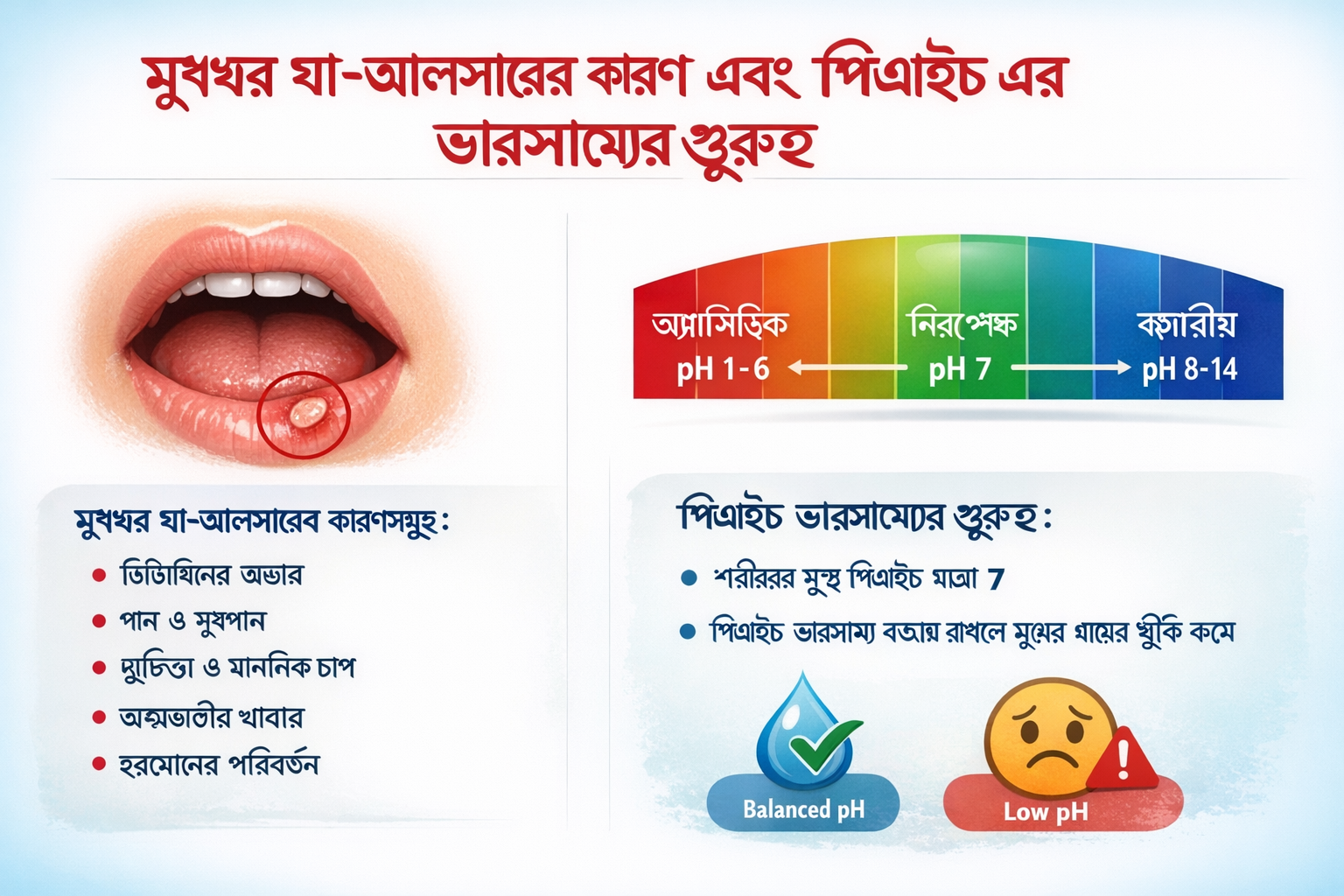 মুখের ঘা কি শরীরের অম্ল-ক্ষার ভারসাম্য নষ্ট হওয়ার ইঙ্গিত
