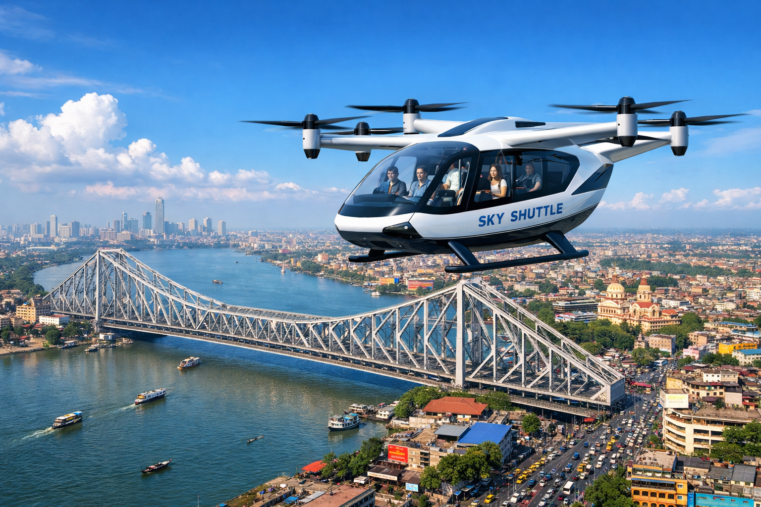 যানজটের দিন শেষ আকাশে উড়ল ভারতের প্রথম ফ্লাইং ট্যাক্সি এবং যোগাযোগ ব্যবস্থায় এক বৈপ্লবিক অধ্যায়