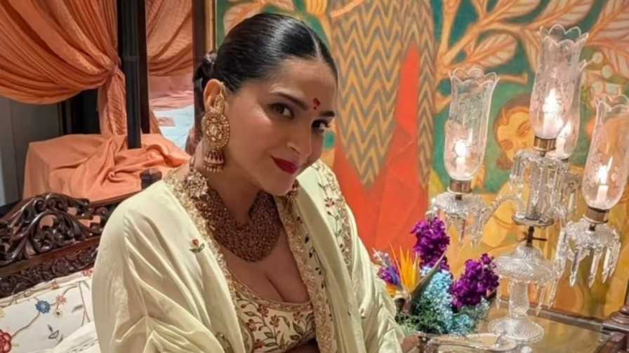 অনাবৃত স্ফীতোদর, সোনার গয়নার সাজে অন্যরকম সোনম, অন্তঃসত্ত্বা নায়িকার ছবি দেখে কী প্রশ্ন দর্শকের?