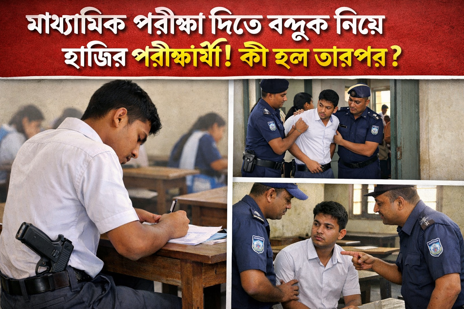 মাধ্যমিক পরীক্ষায় বন্দুক নিয়ে হাজির পরীক্ষার্থী ঘটনার পরে কী ঘটেছিল