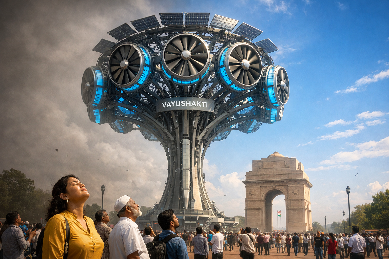 ভারতের তৈরি বিশ্বের প্রথম কৃত্রিম গাছ বায়ুশক্তি উদ্বোধন দিল্লির দূষণ টেনে নিয়ে বাতাসে ছড়াবে বিশুদ্ধ অক্সিজেন