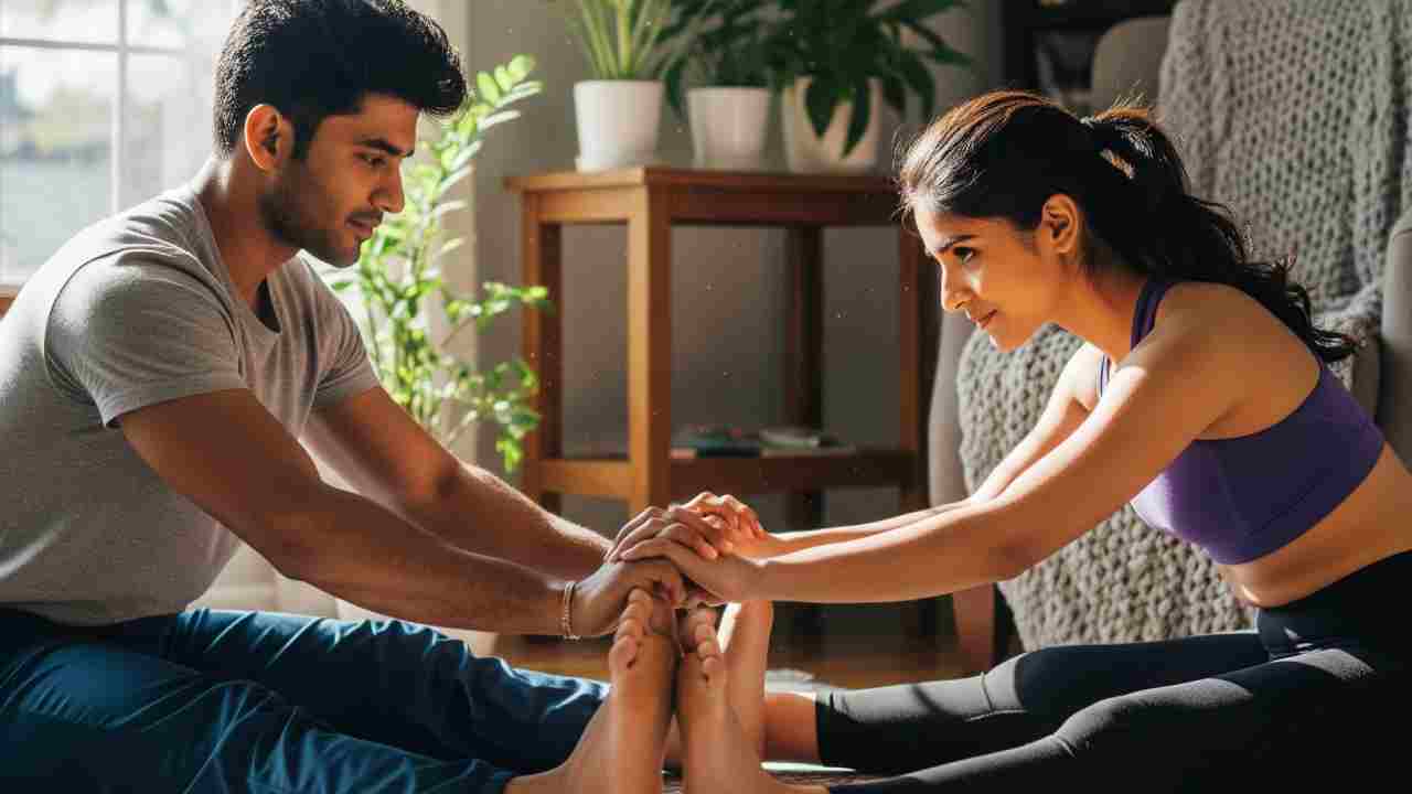 যুগল যোগাসনে কমবে মনের চাপ মজবুত হবে সম্পর্কের বাঁধন সহজ কিছু পদ্ধতি শিখে রাখুন