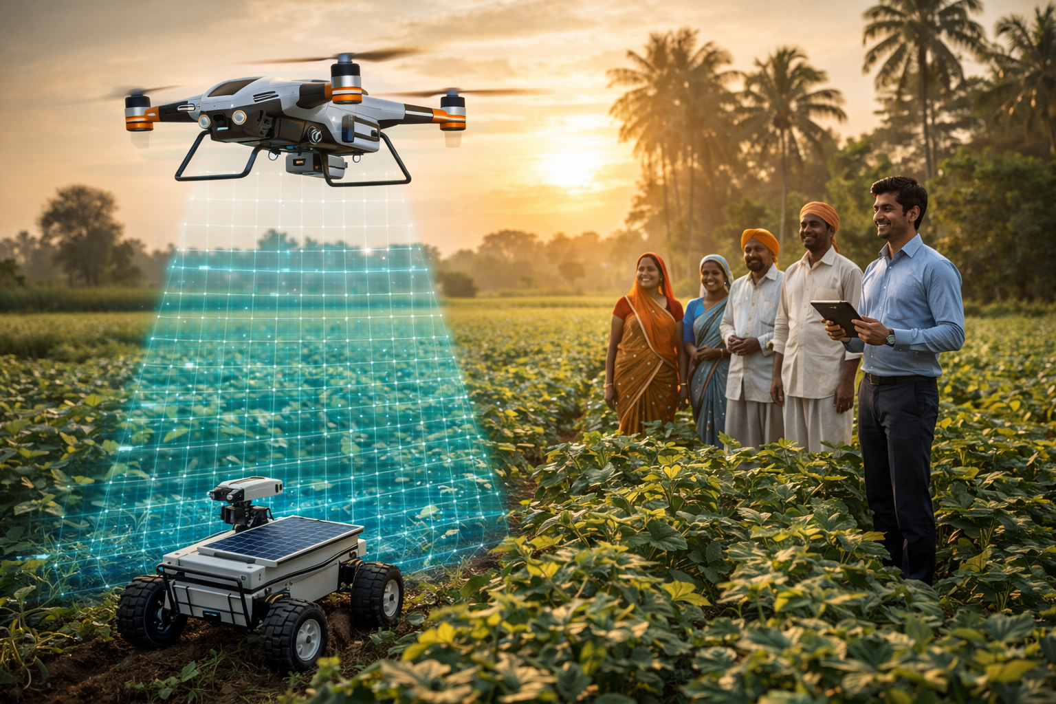 ভারতের কৃষিতে নতুন বিপ্লব কৃত্রিম বুদ্ধিমত্তা চালিত রোবট অন্নদাতা এবার মাঠে নামল এবং কৃষকদের ভাগ্যের চাকা ঘুরিয়ে দিল