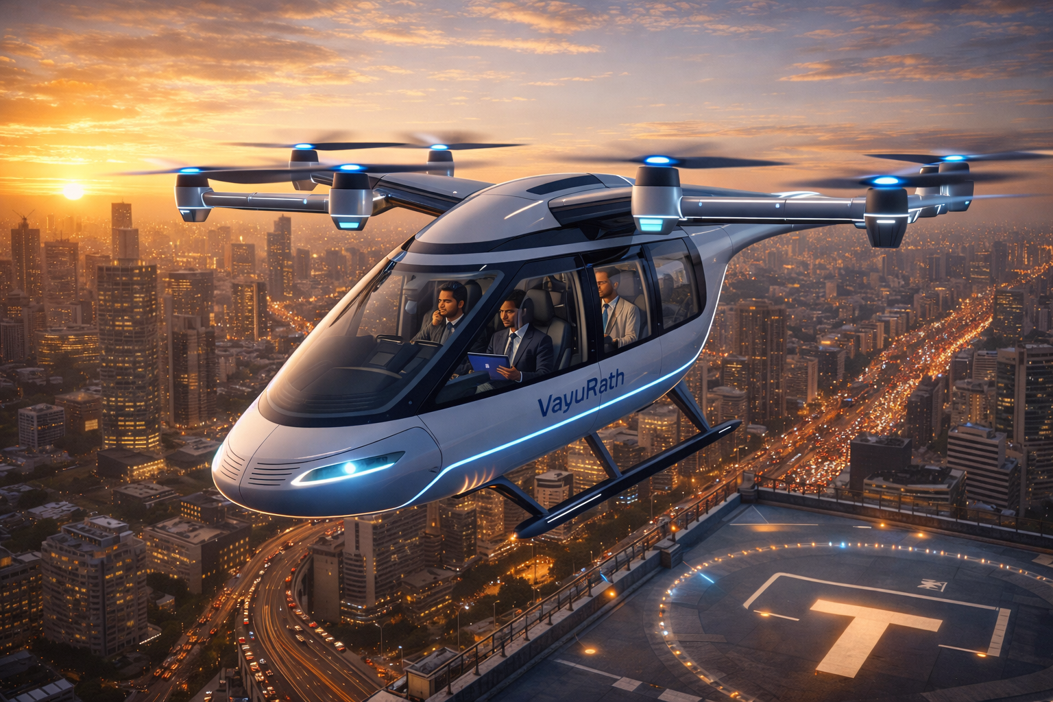 ভারতের আকাশে শুরু হলো এয়ার ট্যাক্সি বায়ুরথ এর যাত্রা যানজট থেকে মুক্তি এবং নগর পরিবহনে নতুন যুগের সূচনা