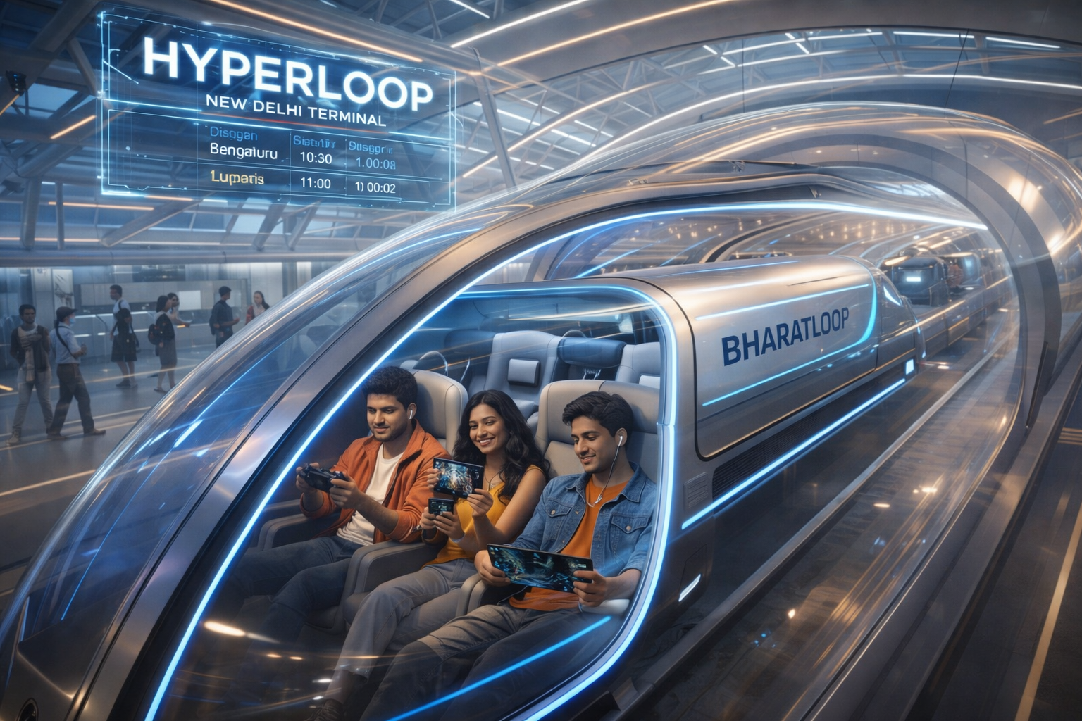 ভারতের প্রথম এআই চালিত হাইপারলুপ নেটওয়ার্ক ভারতলুপ উদ্বোধন দিল্লি থেকে মুম্বাই পৌঁছান মাত্র পঁয়তাল্লিশ মিনিটে