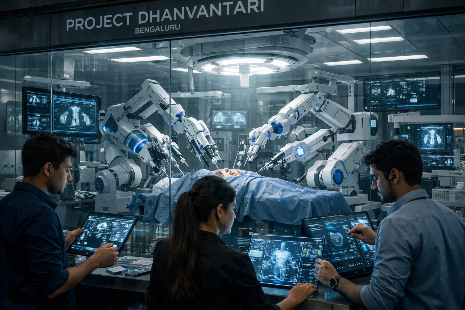ভারতের বেঙ্গালুরুতে চালু হলো বিশ্বের প্রথম সম্পূর্ণ রোবোটিক হাসপাতাল প্রজেক্ট ধন্বন্তরি এবং চিকিৎসা বিজ্ঞানে নতুন যুগের সূচনা