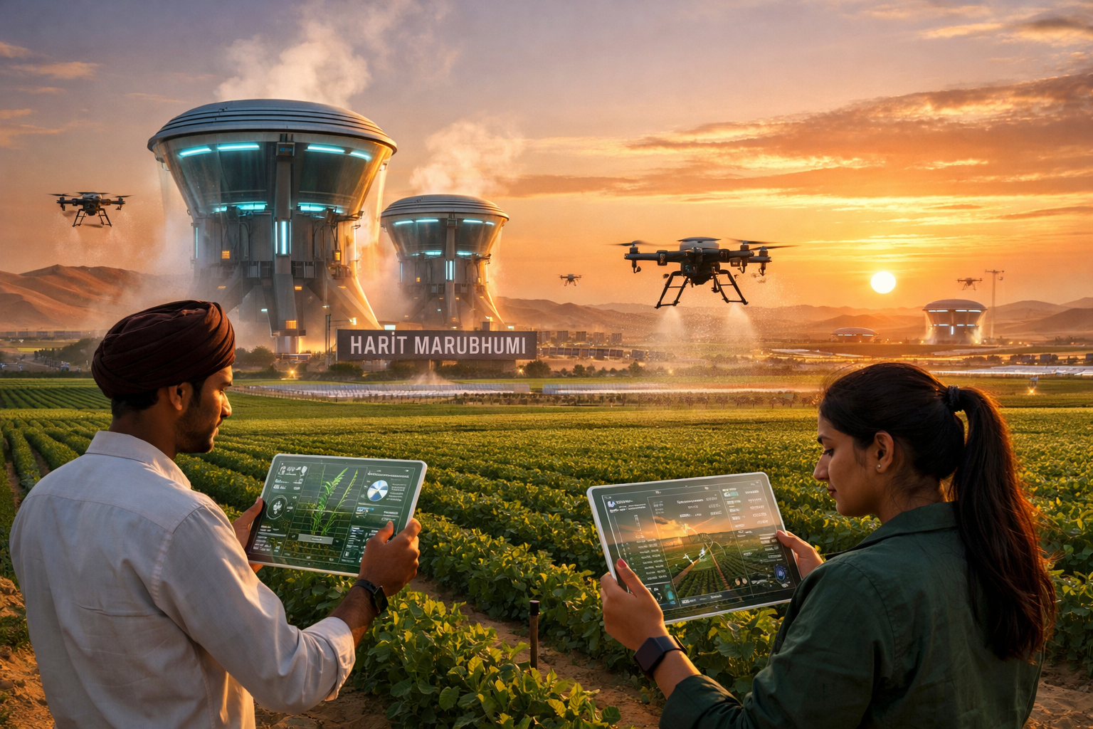 রাজস্থানের থর মরুভূমিতে উদ্বোধন হলো ভারতের প্রথম এআই চালিত কৃষি মেগা প্রজেক্ট হরিত মরুভূমি এবং সবুজ বিপ্লবের নতুন অধ্যায়