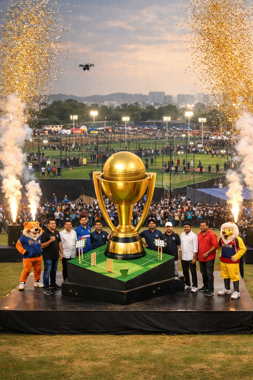 বিশ্বকাপের মধ্যেই চমক পুণেতে আয়োজিত বিশ্বের বৃহত্তম বক্স ক্রিকেট টুর্নামেন্টের উন্মোচন