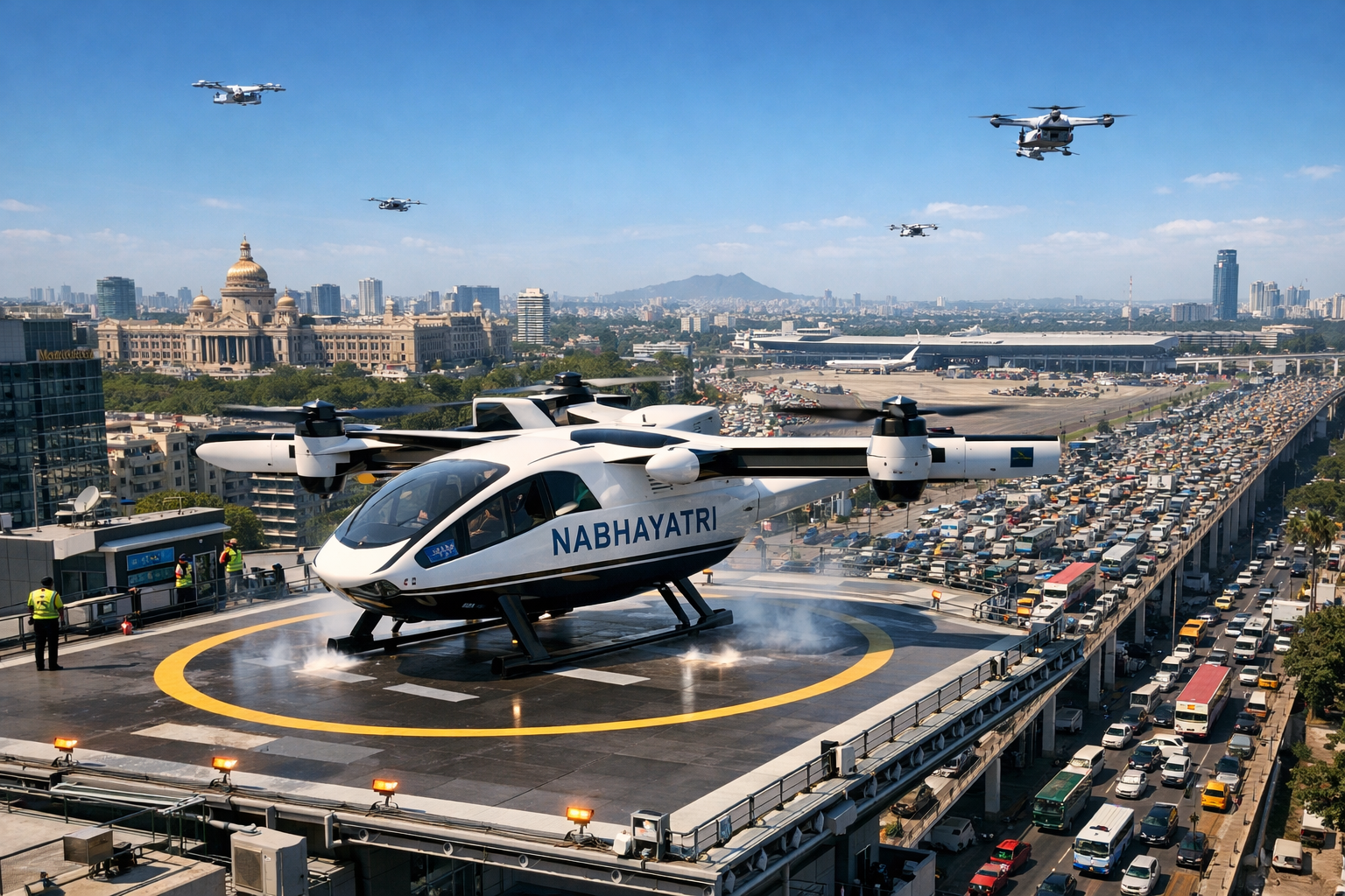 বেঙ্গালুরুতে ঐতিহাসিক সূচনা ভারতের প্রথম এআই চালিত ফ্লাইং ট্যাক্সি নেটওয়ার্ক নভযাত্রী এবং নগর পরিবহনে নতুন যুগের শুরু