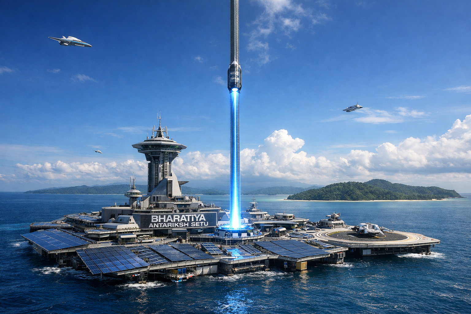 ভারতের আন্দামান সাগরে উদ্বোধন হলো বিশ্বের প্রথম স্পেস এলিভেটর বেস ভারতীয় অন্তরীক্ষ সেতু মহাকাশ যাত্রায় নতুন যুগের সূচনা