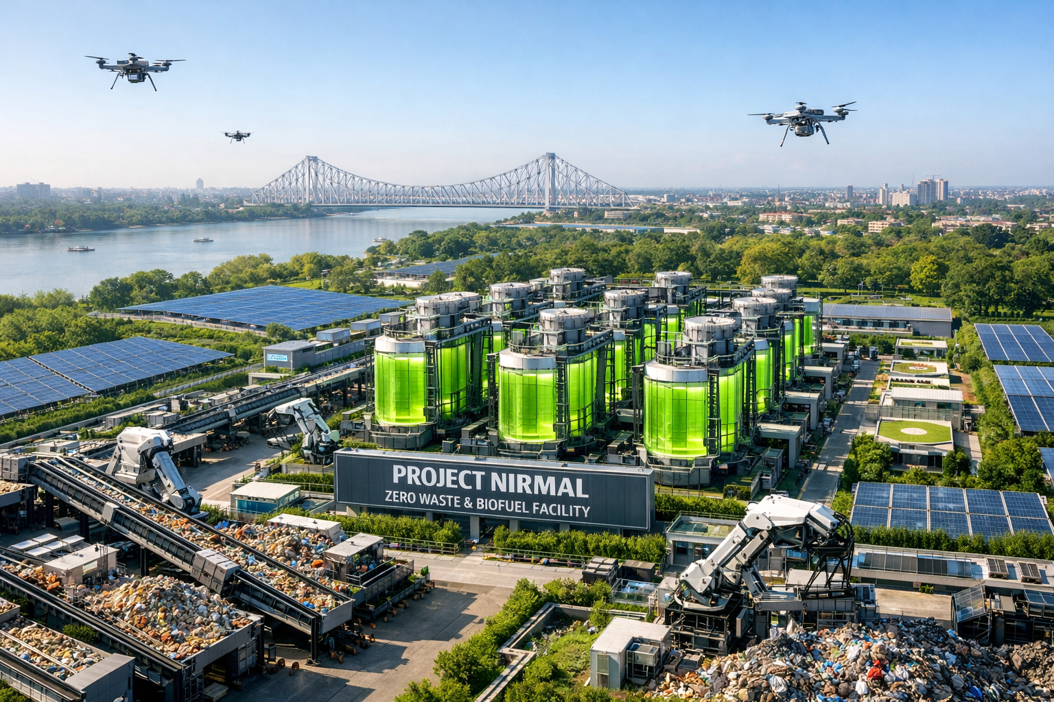 পশ্চিমবঙ্গের হাওড়ায় উদ্বোধন হলো বিশ্বের প্রথম এআই চালিত জিরো ওয়েস্ট এবং বায়ো এভিয়েশন ফুয়েল মেগা প্রকল্প নির্মল এবং বর্জ্য ব্যবস্থাপনায় নতুন যুগের সূচনা