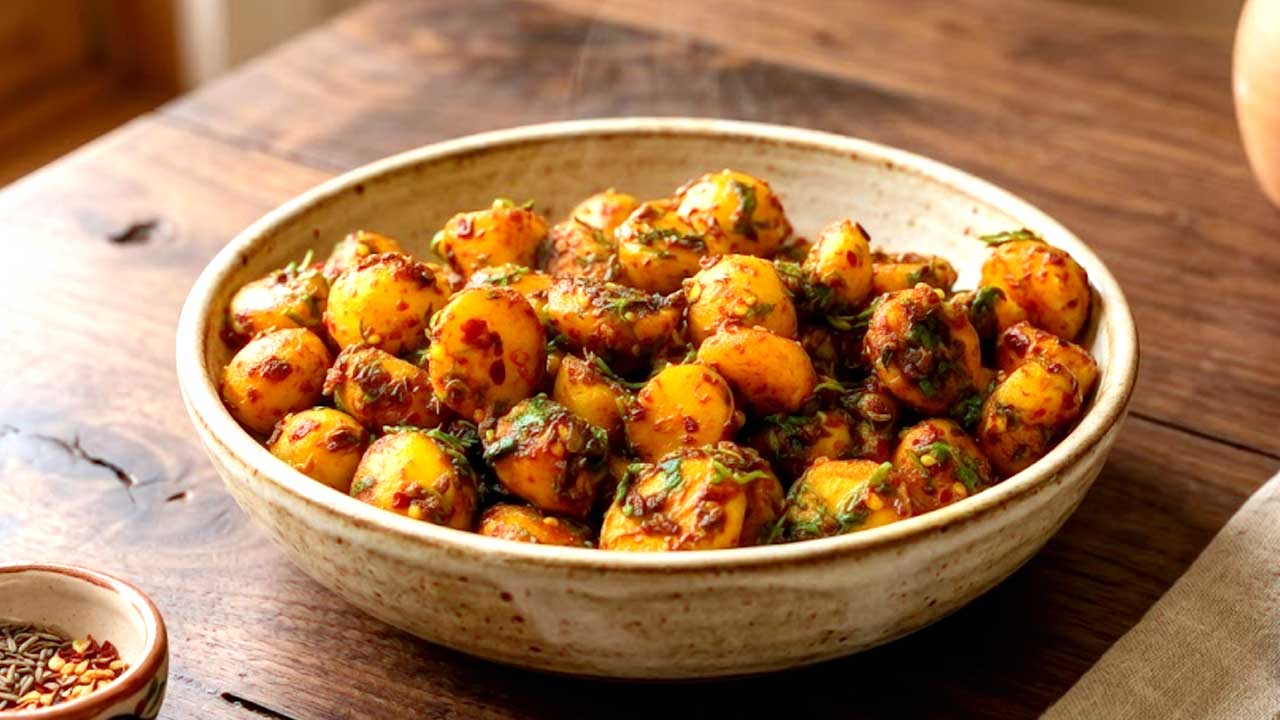 লুচি পরোটার সঙ্গে রাজস্থানি আলুর দম মশলা মাখানো ঝালঝাল স্বাদে এক নতুন রোমাঞ্চ