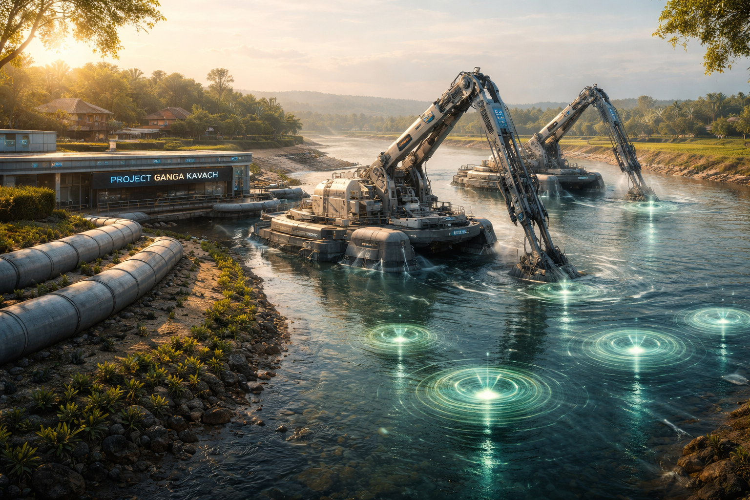 পশ্চিমবঙ্গের মুর্শিদাবাদে উদ্বোধন হলো বিশ্বের প্রথম এআই চালিত নদী ভাঙন রোধ এবং স্মার্ট রিভার গ্রিড মেগা প্রকল্প গঙ্গাকবচ এবং নদীমাতৃক অর্থনীতিতে নতুন যুগের সূচনা