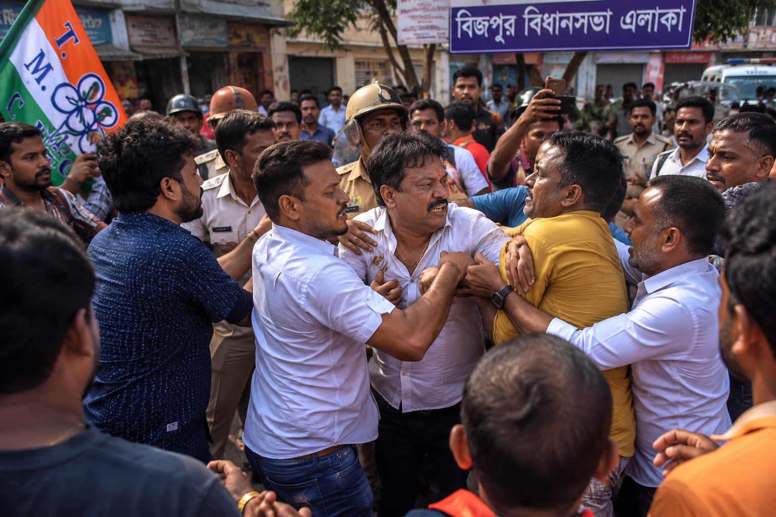 বীজপুর বিধানসভা এলাকায় কাউন্সিলরকে ঘিরে উত্তপ্ত পরিস্থিতি হাতাহাতিতে চাঞ্চল্য