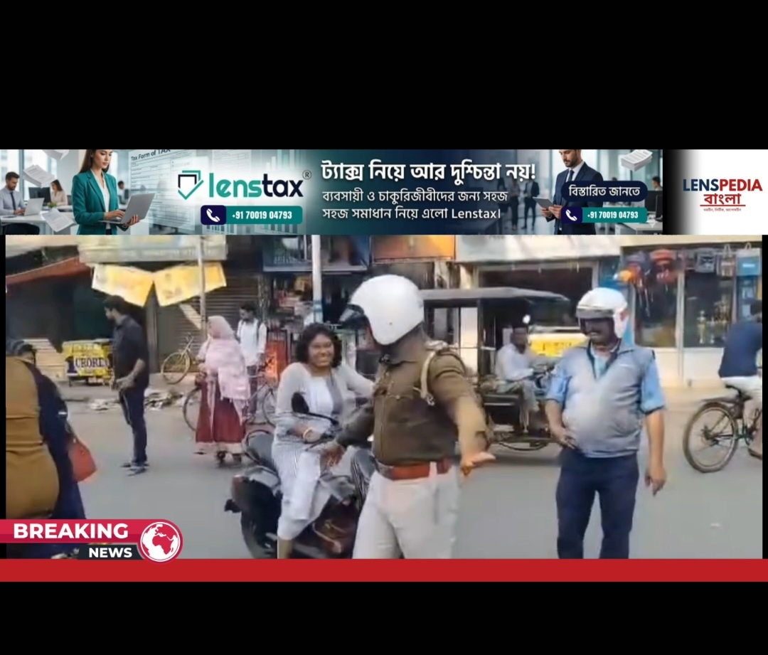হেলমেট ছাড়া ও কানে হেডফোন দিয়ে গাড়ি চালানোয় যুবতীকে জিজ্ঞাসাবাদ পুলিশের