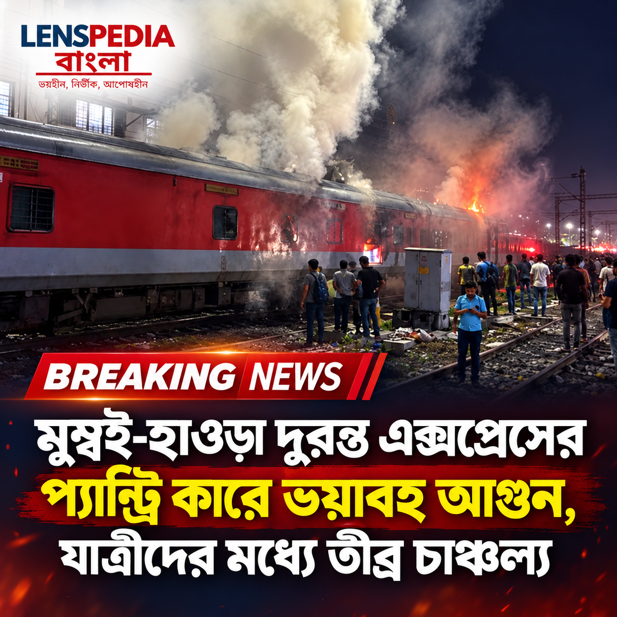 মুম্বই-হাওড়া দুরন্ত এক্সপ্রেসের প্যান্ট্রি কারে ভয়াবহ আগুন, ট্রেনে তীব্র চাঞ্চল্য