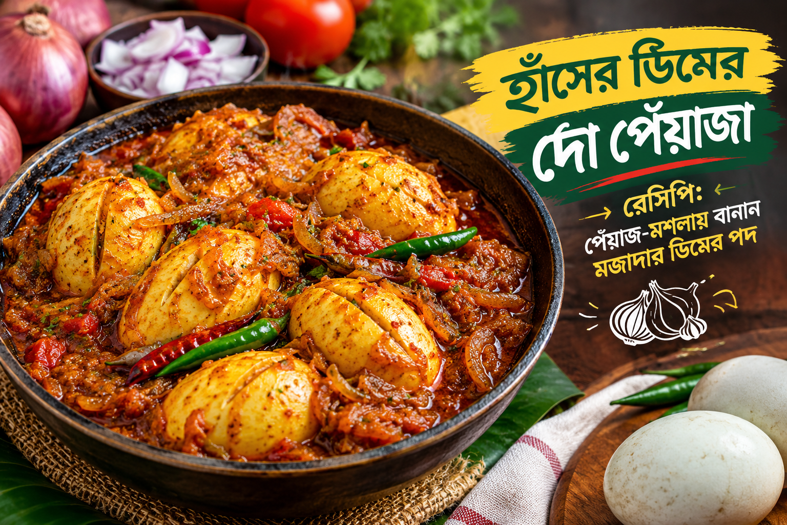 ডিমপ্রেমীদের জন্য জমজমাট পদ! পেঁয়াজে কষিয়ে বানান ডিম দো পেঁয়াজা
