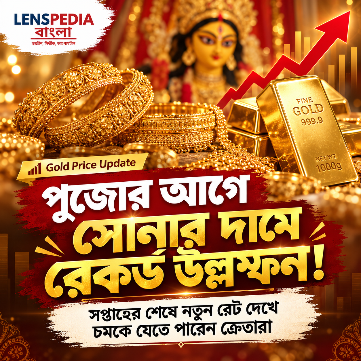 পুজোর মুখে সোনার দামে রেকর্ড! সপ্তাহের শেষে রেট দেখে চমকে উঠতে পারেন ক্রেতারা