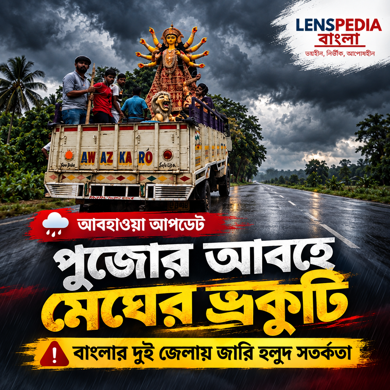 পুজোর আবহে বৃষ্টির ভ্রুকুটি! বাংলার দুই জেলায় হলুদ সতর্কতা জারি