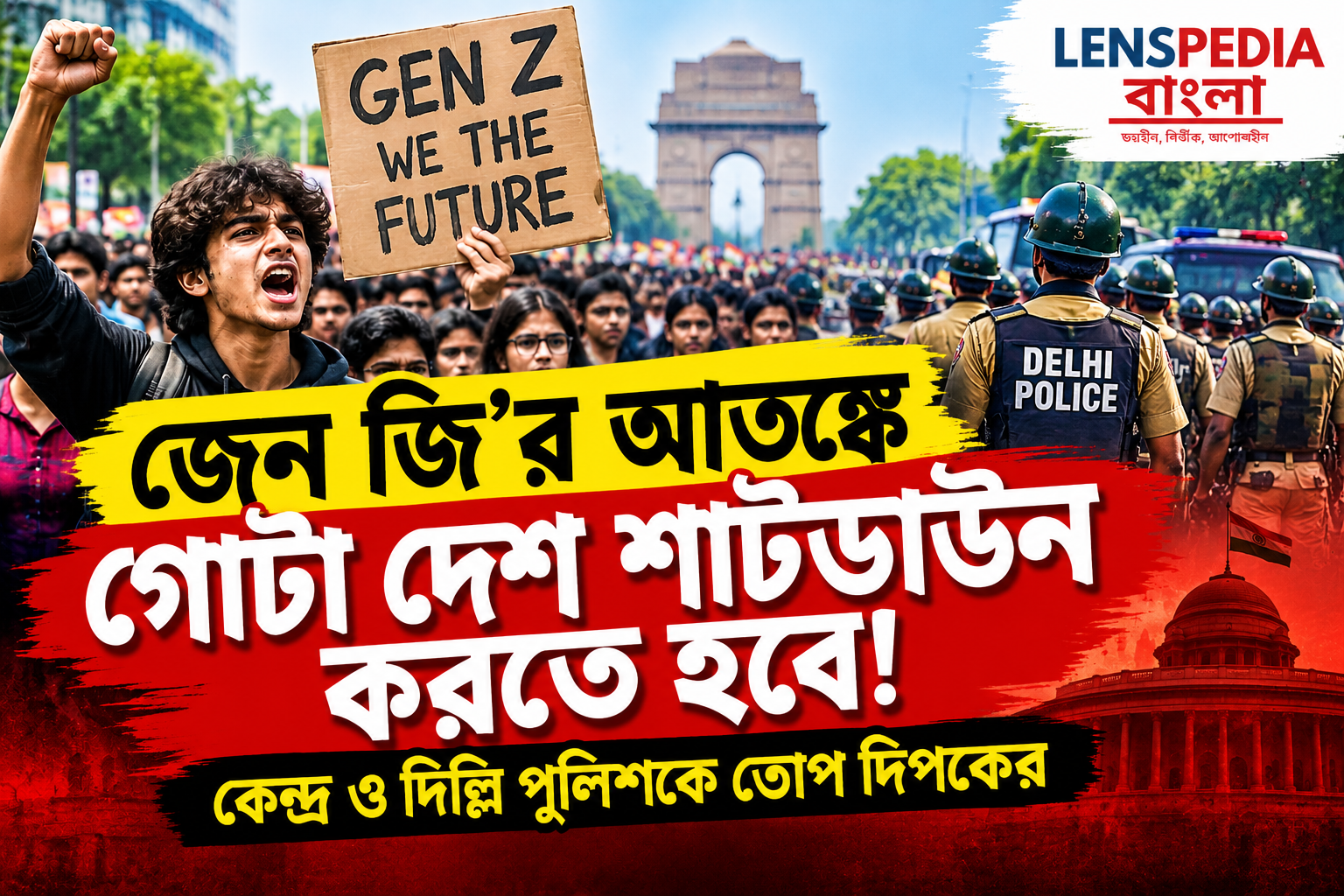 **জেন জি-র আতঙ্কে গোটা দেশ শাটডাউন করতে হবে! কেন্দ্র ও দিল্লি পুলিশকে তোপ দিপকের**