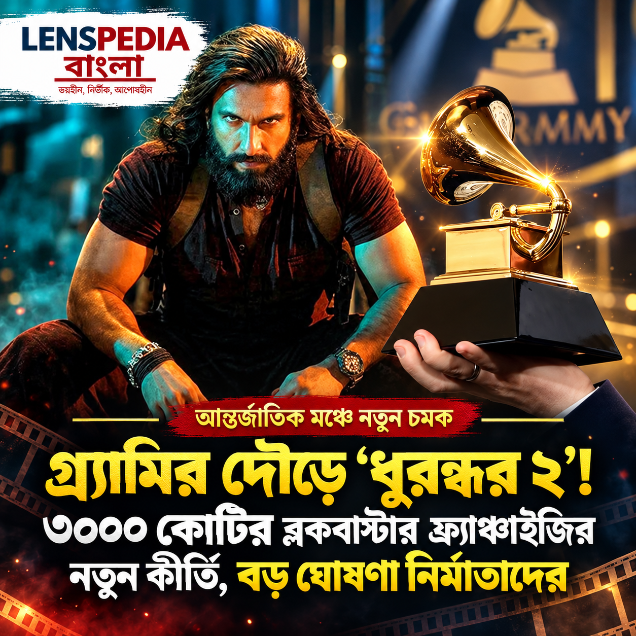 গ্র্যামির দৌড়ে ‘ধুরন্ধর ২’! ৩০০০ কোটির ব্লকবাস্টার ফ্র্যাঞ্চাইজির নতুন রেকর্ড, বড় ঘোষণা নির্মাতাদের