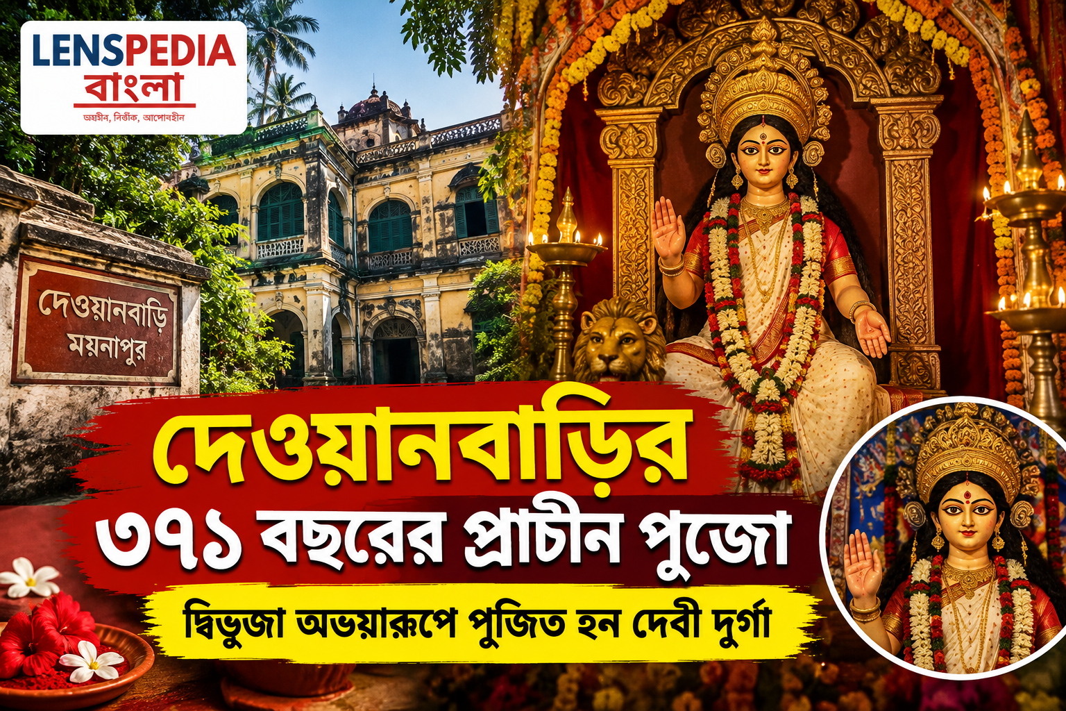 দেওয়ানবাড়ির ৩৭১ বছরের প্রাচীন পুজো, ময়নাপুরে দ্বিভুজা অভয়ারূপে পূজিতা হন দেবী দুর্গা