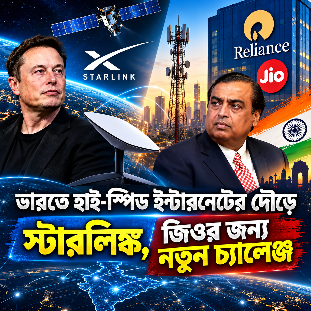 ভারতে হাইস্পিড ইন্টারনেট দিতে প্রস্তুত স্টারলিঙ্ক, রিলায়েন্স জিওকে পাল্টা জবাব