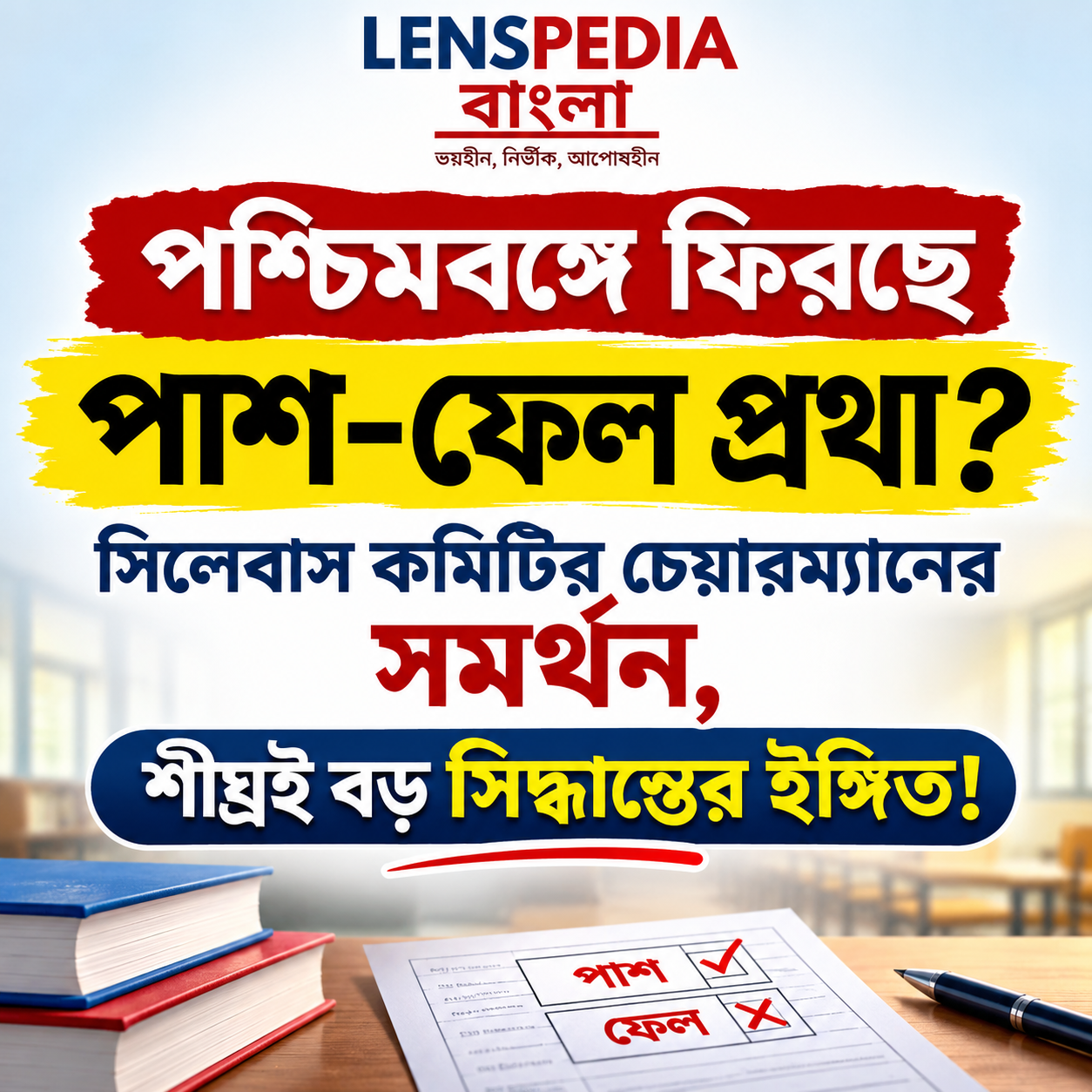 পশ্চিমবঙ্গে ফিরছে পাশ-ফেল প্রথা? সিলেবাস কমিটির চেয়ারম্যানের সমর্থন, শীঘ্রই বড় সিদ্ধান্তের ইঙ্গিত