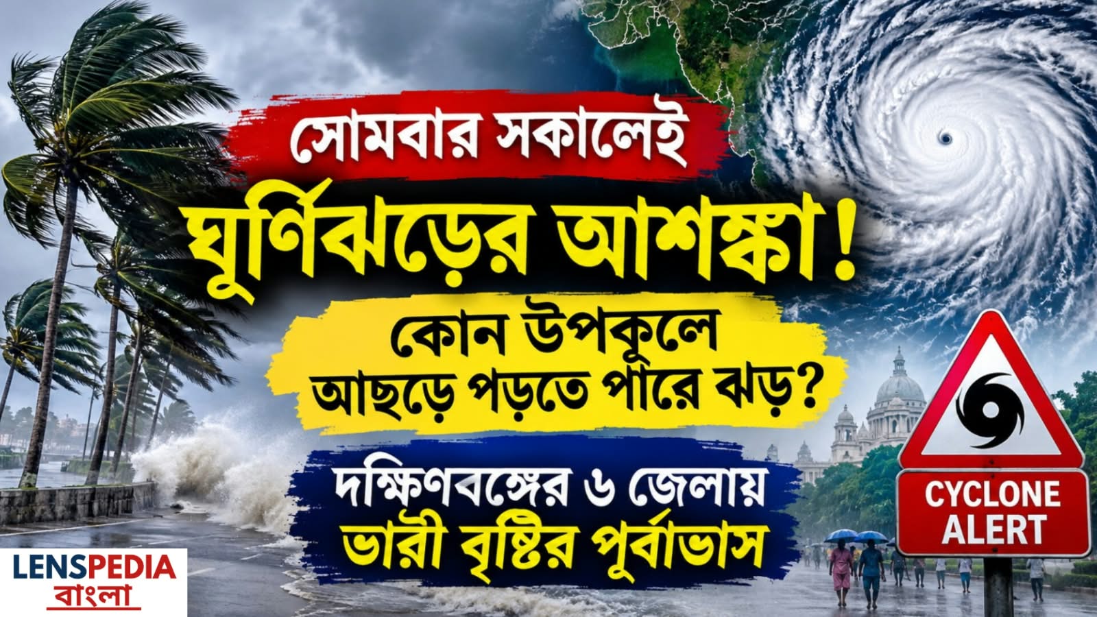 সোমবার সকালেই ঘূর্ণিঝড়ের আশঙ্কা! কোন উপকূলে আছড়ে পড়তে পারে ঝড়? দক্ষিণবঙ্গের ৬ জেলায় ভারী বৃষ্টির পূর্বাভাস 